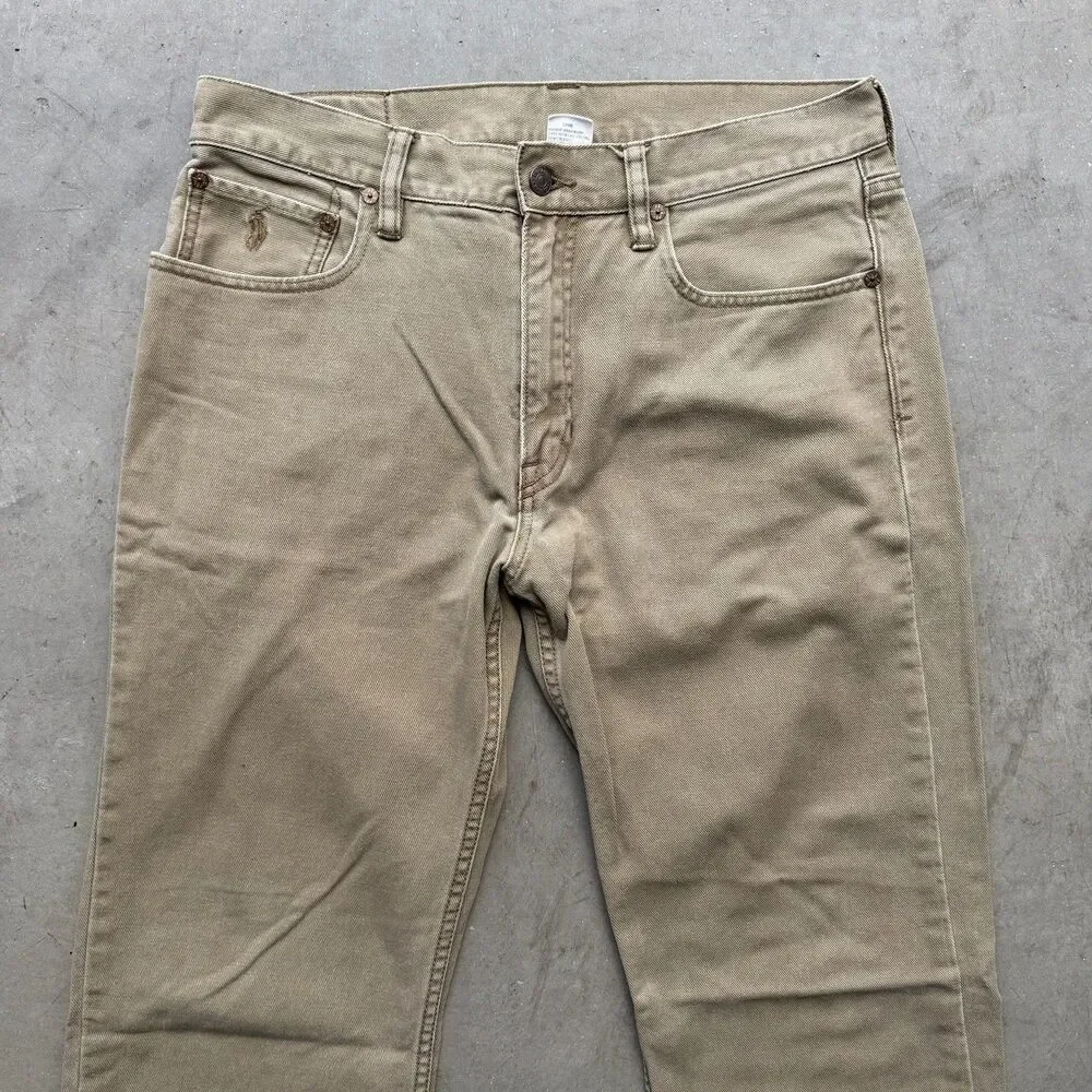 Polo Ralph Lauren Chino Pants Mens 32 x 33 Brown Cotton Twill Preppy 5 Pocket